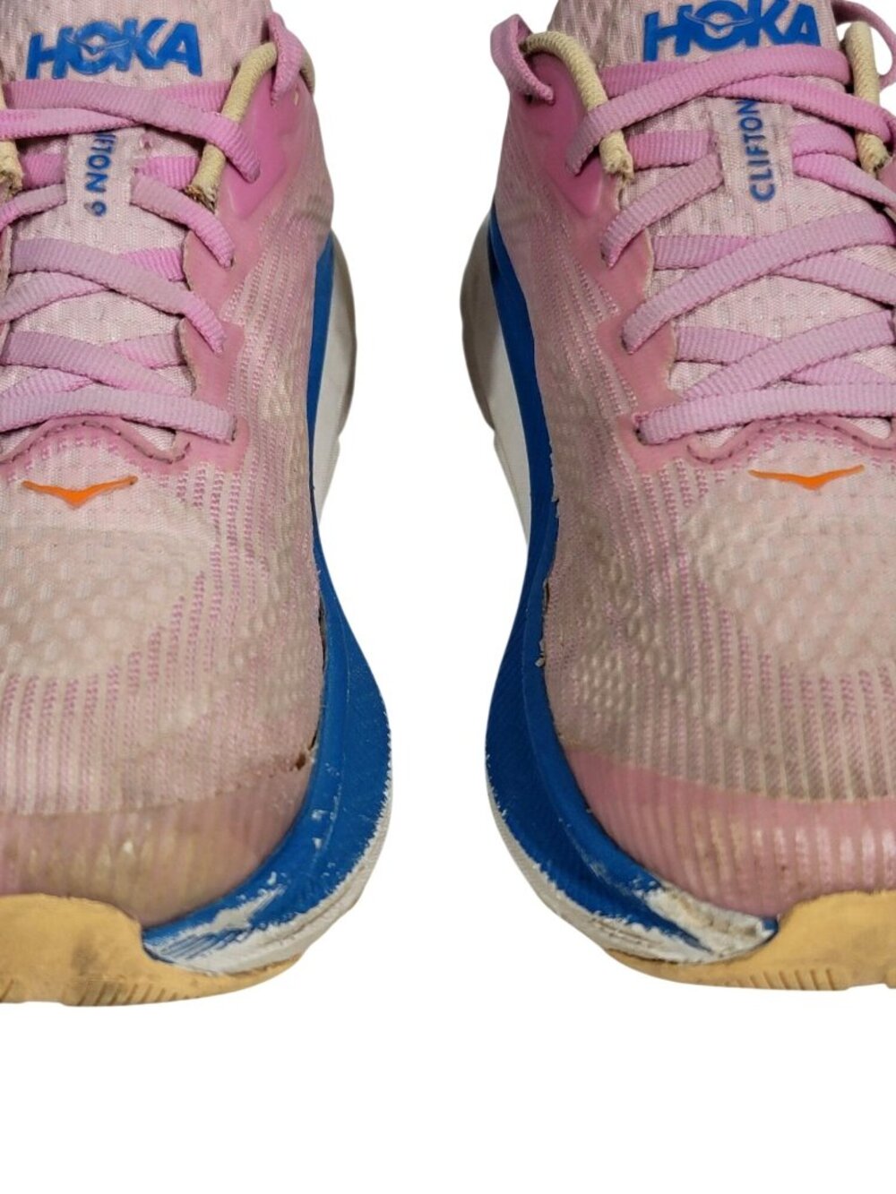 Hoka One One Clifton 9 Youth Running Shoes Pink/Blue Size 5Y EU38 Breathable Mes - Picture 4 of 12